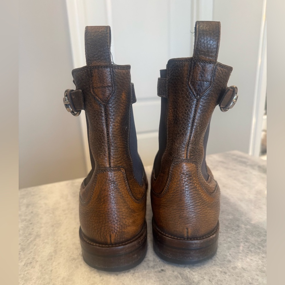 Gucci Mens Brown Leather Ankle Boots Mens size 12 (U.S.).  Italy size 11. - Picture 4 of 9